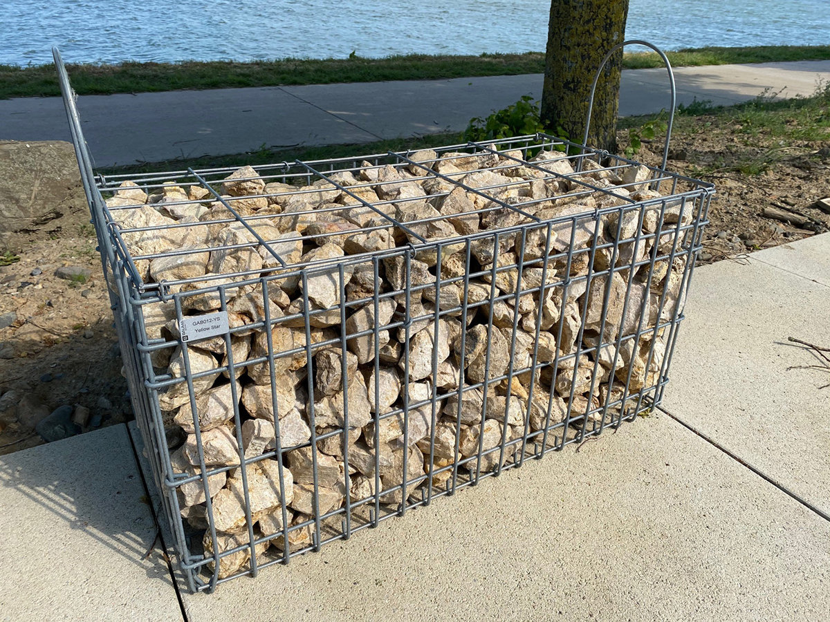 GEFÜLLTE STEINKÖRBE  L200xB100xH50 CM YELLOW STAR/CALCIET